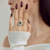 Wholesale Women's S925 Sterling Silver Ring With Geometric And Leaf Pattern Electroplated Design
