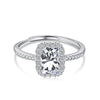 Wholesale Women's S925 Sterling Silver Ring With Geometric Pattern And Inlaid Full Diamond Zircon Electroplated