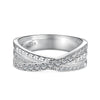 Wholesale Women's S925 Sterling Silver Ring With Geometric Pattern And Inlaid Full Diamond Zircon Electroplated