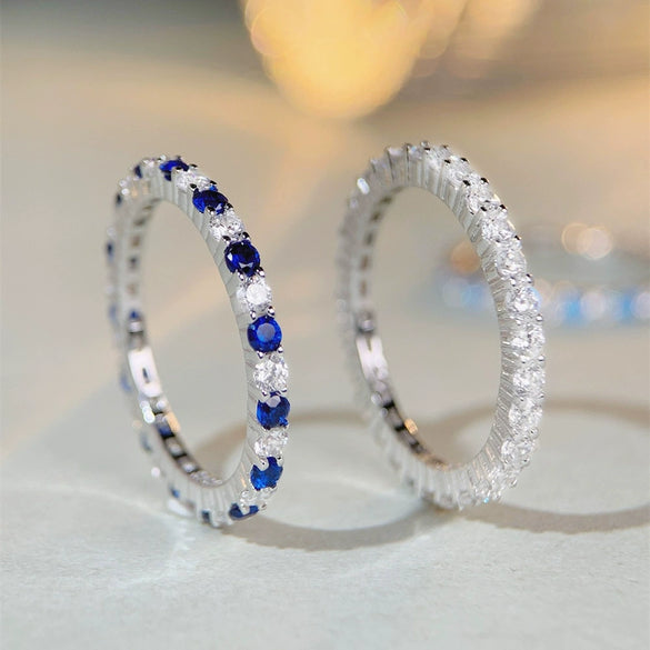 Wholesale Women's S925 Sterling Silver Ring With Geometric Pattern And Zircon Design