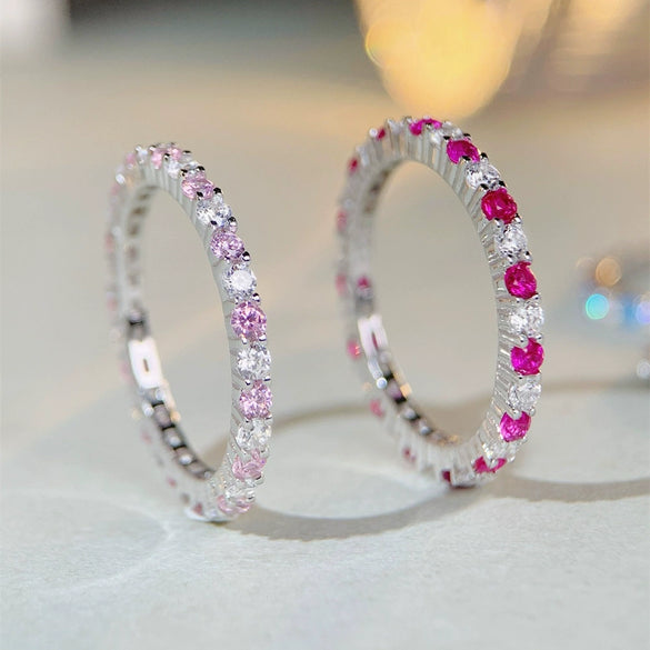 Wholesale Women's S925 Sterling Silver Ring With Geometric Pattern And Zircon Design