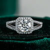 Wholesale Women's S925 Sterling Silver Ring With Moissanite And Geometric Pattern