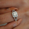 Wholesale Women's S925 Sterling Silver Ring With Moissanite And Geometric Pattern