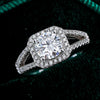 Wholesale Women's S925 Sterling Silver Ring With Moissanite And Geometric Pattern