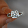 Wholesale Women's S925 Sterling Silver Ring With Moissanite And Geometric Pattern
