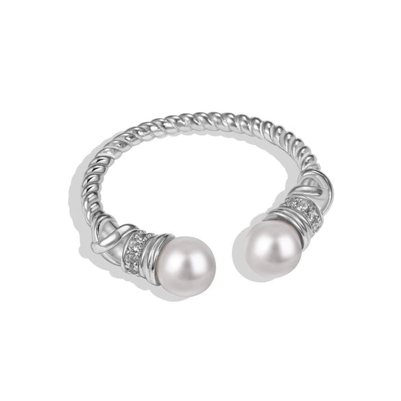 Wholesale Women's S925 Sterling Silver Ring With Pearls Animals Zodiac Ushape Simple Style