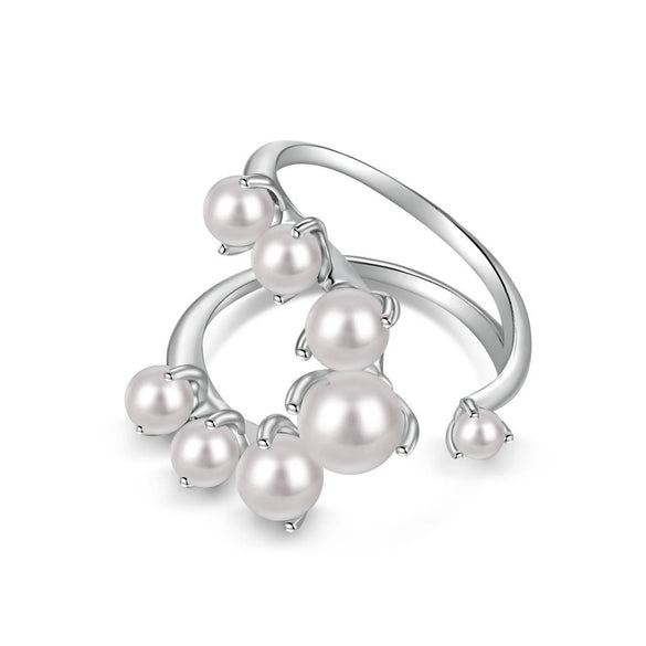 Wholesale Women's S925 Sterling Silver Ring With Pearls Animals Zodiac Ushape Simple Style