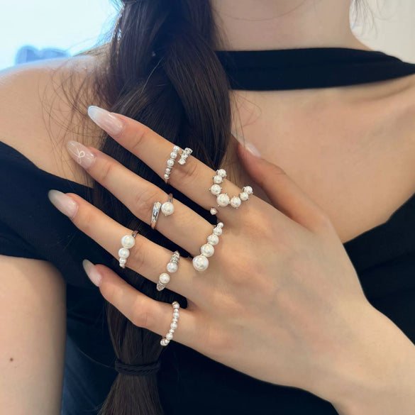 Wholesale Women's S925 Sterling Silver Ring With Pearls Animals Zodiac Ushape Simple Style