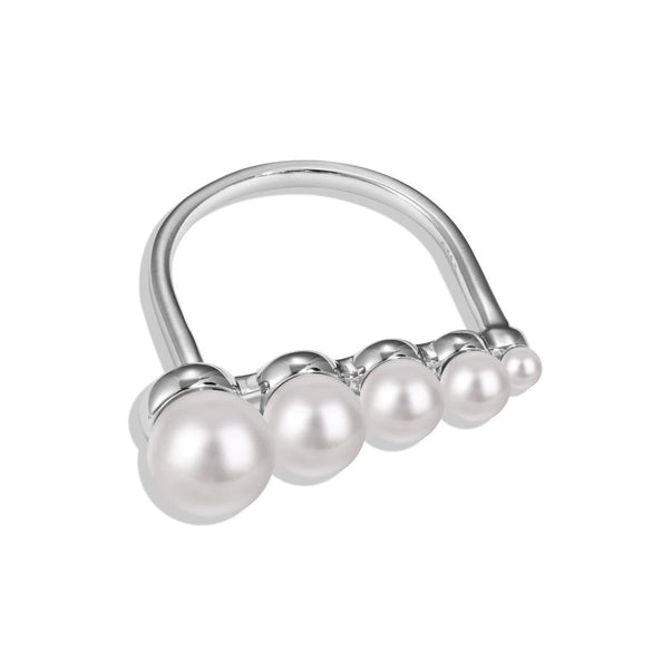 Wholesale Women's S925 Sterling Silver Ring With Pearls Animals Zodiac Ushape Simple Style