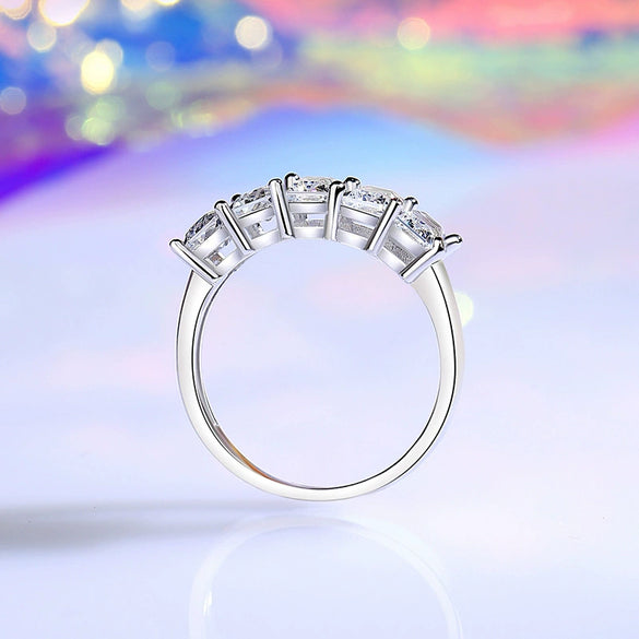 Wholesale Women's S925 Sterling Silver Ring With Zircon And High Carbon Diamond Small Square Shape