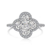 Wholesale Women's S925 Sterling Silver Ring With Zircon Inlaid Butterfly And Clover Letter Design Light Luxury Geometric Style Electroplated