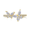Wholesale Women's S925 Sterling Silver Ring With Zircon Inlaid Butterfly And Clover Letter Design Light Luxury Geometric Style Electroplated