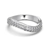 Wholesale Women's S925 Sterling Silver Ring With Zircon Inlaid Snake Curve Design And Electroplating
