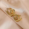 Wholesale Women's S925 Sterling Silver Rotating Love Geometric Earrings With Electroplating Design