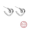 Wholesale Women's S925 Sterling Silver Rotating Love Geometric Earrings With Electroplating Design