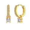 Wholesale Women's S925 Sterling Silver Round Geometric Electroplated Earrings