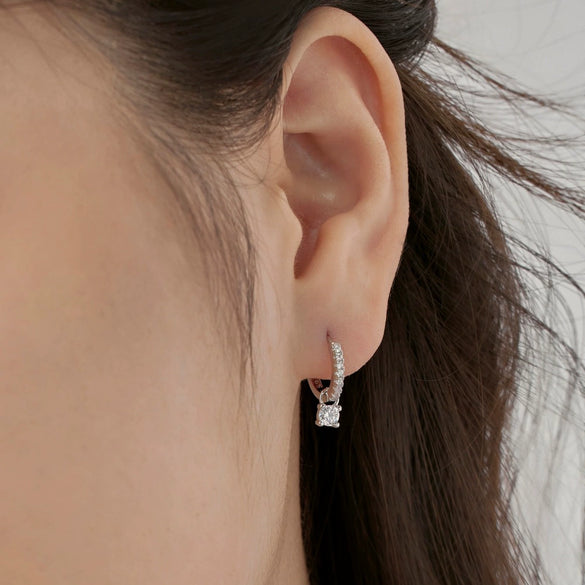 Wholesale Women's S925 Sterling Silver Round Geometric Electroplated Earrings