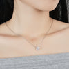 Wholesale Women's S925 Sterling Silver Round Moissanite Pendant Necklace With Geometric Design And Eight Heart And Eight Arrows Cutting