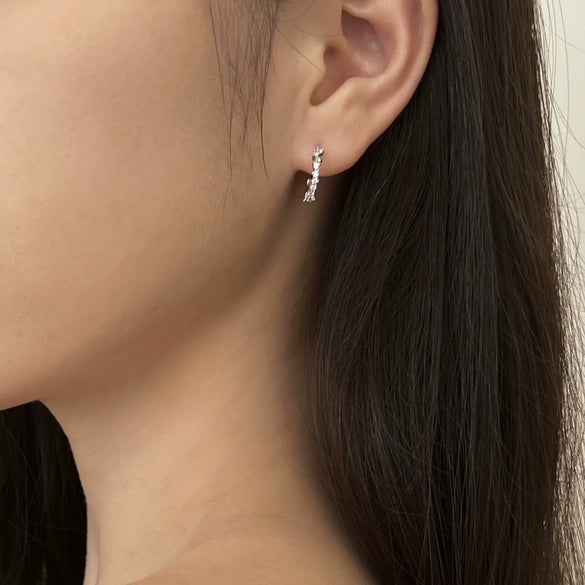Wholesale Women's S925 Sterling Silver Semicircular Cshaped Zircon Earrings With Letters Numbers Text Electroplated Design