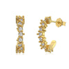 Wholesale Women's S925 Sterling Silver Semicircular Cshaped Zircon Earrings With Letters Numbers Text Electroplated Design