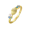 Wholesale Women's S925 Sterling Silver Shell Ring Inlaid With Zircon Animal Zodiac Style