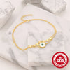 Wholesale Women's S925 Sterling Silver Simple Devil's Eye Drop Oil Anklet With Geometric Design For Summer Beach