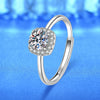 Wholesale Women's S925 Sterling Silver Simple Fashion Square Moissanite Bag Diamond Open Ring With Electroplating