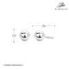 Wholesale Women's S925 Sterling Silver Simple Geometric Bean Round Bead Ear Sticks Piercing Jewelry Electroplated