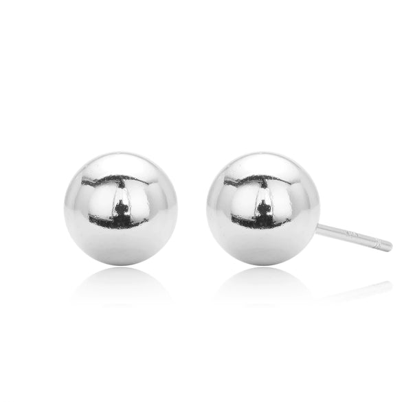 Wholesale Women's S925 Sterling Silver Simple Geometric Bean Round Bead Ear Sticks Piercing Jewelry Electroplated