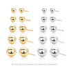 Wholesale Women's S925 Sterling Silver Simple Geometric Bean Round Bead Ear Sticks Piercing Jewelry Electroplated