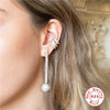 Wholesale Women's S925 Sterling Silver Simple Geometric Pearl Pendant Earrings With Advanced Design