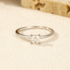 Wholesale Women's S925 Sterling Silver Simple Geometric Shining Single Diamond Ring With Electroplating