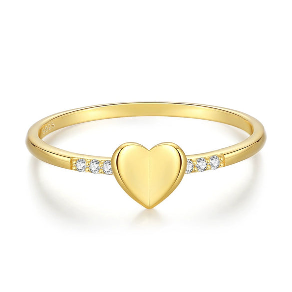 Wholesale Women's S925 Sterling Silver Simple Heartshaped Love Ring