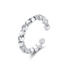 Wholesale Women's S925 Sterling Silver Simple Irregular Opening Adjustable Finger Ring With Electroplating