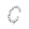 Wholesale Women's S925 Sterling Silver Simple Irregular Opening Adjustable Finger Ring With Electroplating