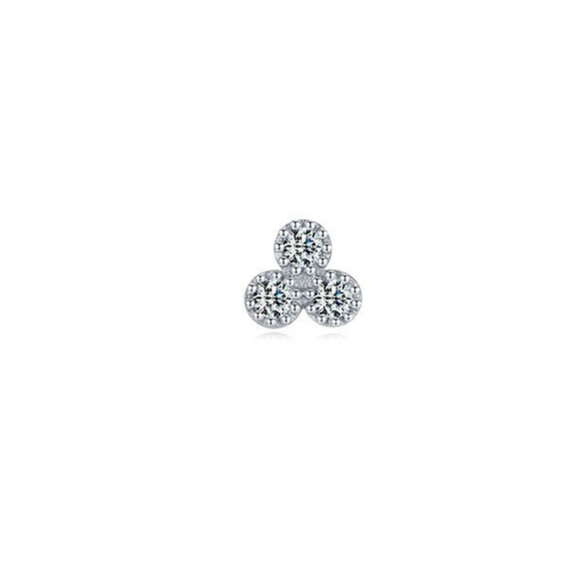 Wholesale Women's S925 Sterling Silver Simple Mini Earrings With Geometric Inlay And Seiko Treatment