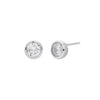 Wholesale Women's S925 Sterling Silver Simple Round Zircon Earrings With Geometric And Cartoon Style And Electroplating Process