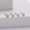 Wholesale Women's S925 Sterling Silver Simple Round Zircon Earrings With Geometric And Cartoon Style And Electroplating Process