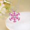 Wholesale Women's S925 Sterling Silver Sixpetal Flower Pendant Necklace With Electroplating And Cross Chain