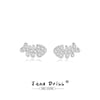 Wholesale Women's S925 Sterling Silver Small Fish Bone Earrings With Electroplating Design