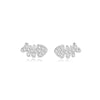 Wholesale Women's S925 Sterling Silver Small Fish Bone Earrings With Electroplating Design