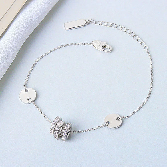 Wholesale Women's S925 Sterling Silver Small Waist Light Luxury Ring And Bracelet With Electroplating