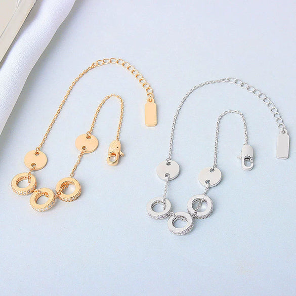 Wholesale Women's S925 Sterling Silver Small Waist Light Luxury Ring And Bracelet With Electroplating