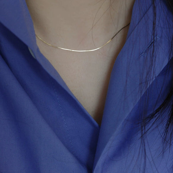 Wholesale Women's S925 Sterling Silver Snake Bone Chain 18K Gold Plated Animal Zodiac Pattern Polished Necklace
