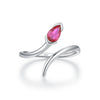 Wholesale Women's S925 Sterling Silver Snake Shaped Ring With Inlaid Zircon Retro Design