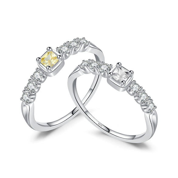 Wholesale Women's S925 Sterling Silver Square Crowninspired Ring With Inlaid Zircon
