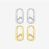 Wholesale Women's S925 Sterling Silver Square Electroplated Platinum And 18K Gold Zircon Earrings Light Luxury Elegant Style