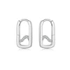 Wholesale Women's S925 Sterling Silver Square Electroplated Platinum And 18K Gold Zircon Earrings Light Luxury Elegant Style