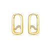 Wholesale Women's S925 Sterling Silver Square Electroplated Platinum And 18K Gold Zircon Earrings Light Luxury Elegant Style