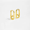 Wholesale Women's S925 Sterling Silver Square Electroplated Platinum And 18K Gold Zircon Earrings Light Luxury Elegant Style